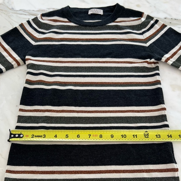 BRUNELLO CUCINELLI MULTI WOOL CASHMERE STRIPE KNIT SIZE XS NWOTS! - Picture 10 of 17